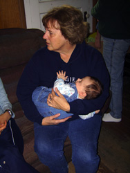 Great Aunt Chris takes a seat.