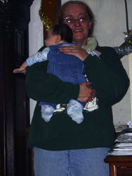 Great Aunt Jean holding Kenji.