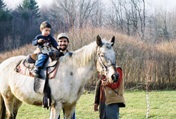 Vincent rides Apache the horse.