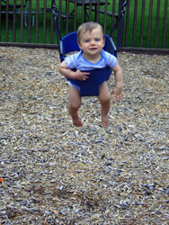 Kenji in a bucket swing